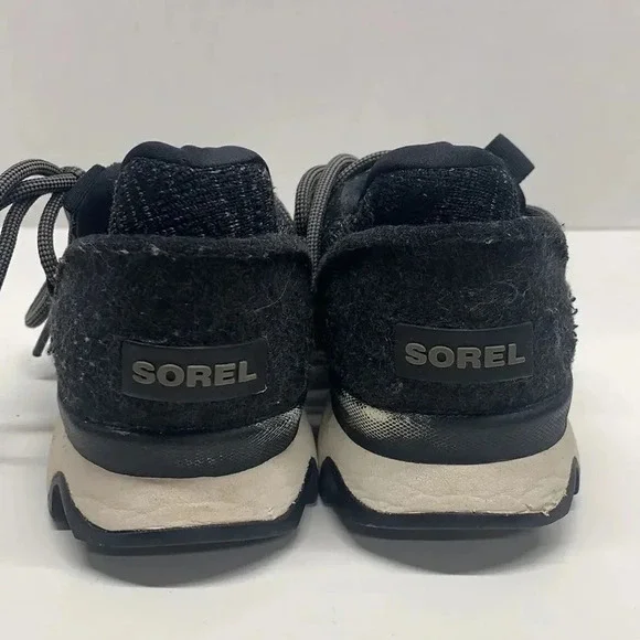 Sorel Kinetic Lace Up Low Top Knit Sneakers Running Shoe Black Women's 8 - Picture 3 of 10